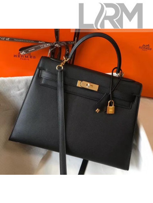 Hermes Kelly 32cm Top Handle Bag in Epsom Leather Black 2020