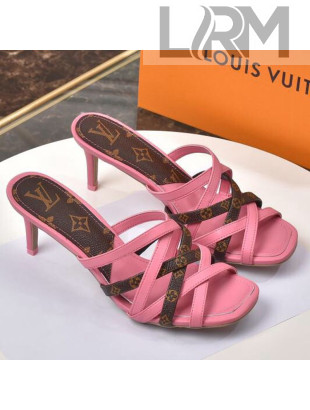 Louis Vuitton Revival Strap Heel Slide Sandals 6.5cm Pink 2021