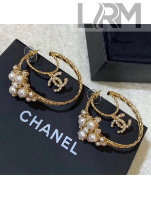 Chanel Pearl Hoop Earrings AB3160 2019