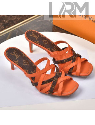 Louis Vuitton Revival Strap Heel Slide Sandals 6.5cm Orange 2021