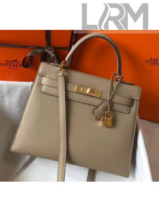 Hermes Kelly 28cm Top Handle Bag in Epsom Leather Dove Gray 2020