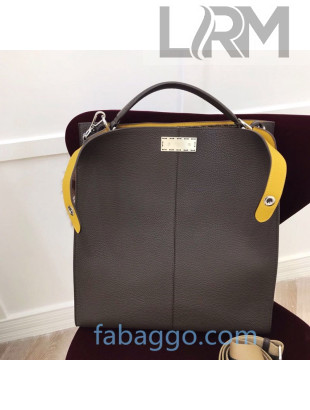 Fendi Men's Peekaboo X-Lite Fit Tote Bag in Brown Leather 2020