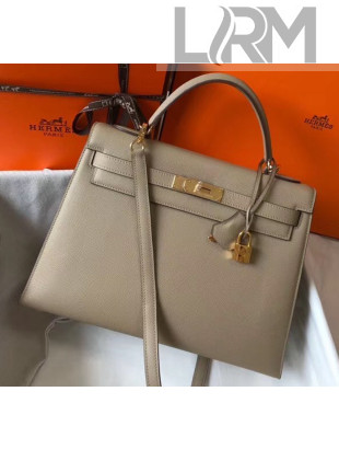 Hermes Kelly 32cm Top Handle Bag in Epsom Leather Dove Gray 2020