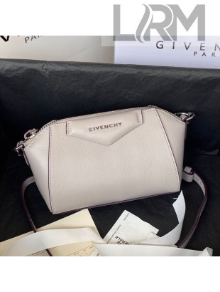 Givenchy Antigona Nano Goatskin Shoulder Bag Light Grey 2020