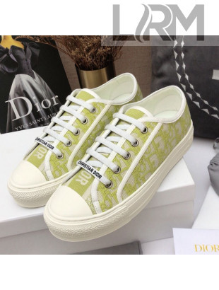 Dior Walk'n'Dior Sneakers in Lime Green Oblique Embroidered Cotton 2021
