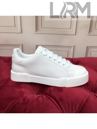Dolce Gabbana Portofino Sneakers in Nappa Leather and Rubber Toe-cap White 2020
