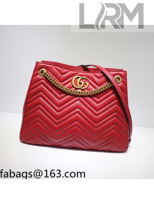 Gucci GG Marmont Leather Tote Bag 453569 Red 2021