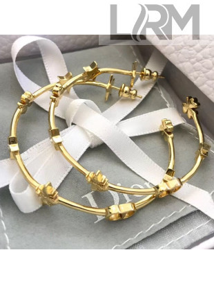 Dior Star Crystal Charm Hoop Earrings Gold 2019
