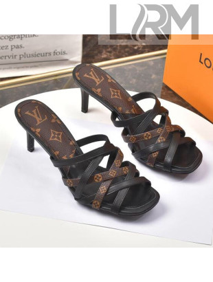 Louis Vuitton Revival Strap Heel Slide Sandals 6.5cm Monogram Canvas 2021