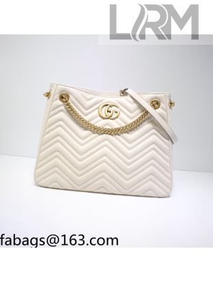 Gucci GG Marmont Leather Tote Bag 453569 White 2021