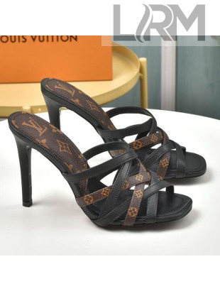 Louis Vuitton Revival Strap Heel Slide Sandals 10cm Monogram Canvas 2021