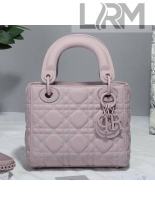 Dior Mini Lady Dior Flap Bag in Ultra-Matte Cannage Calfskin Pink 2019