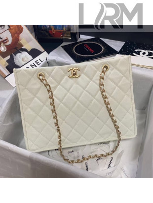 Chanel Grained Calfskin Large Shopping Bag AS2360 White 2021