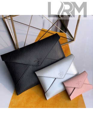 Louis Vuitton Pochette Kirigami Triple Envelope Pouch in Epi Leather M64186 Black 2019