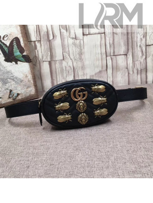 Gucci GG Mrmont Animal Studs Matelasse Leather Belt Bag 476434 2017