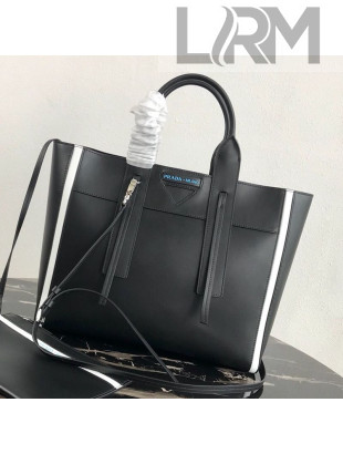 Prada Ouverture Large Leather Tote Bag 1BG235 Black 2019