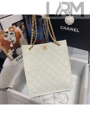 Chanel Grained Calfskin Small Shopping Bag AS2359 White 2021