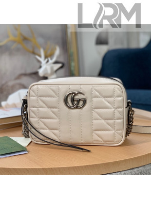 Gucci GG Marmont Geometric Leather Mini Shoulder Bag 634936 White 2021