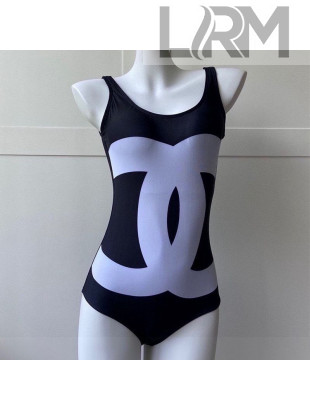 Chanel CC One-Piece Swimwear Black/White 2021