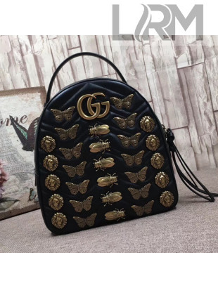 Gucci GG Marmont Animal Studs Leather Backpack 476671 2017
