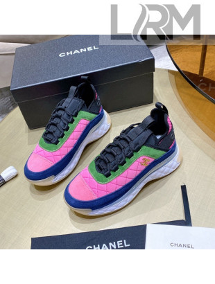 Chanel Suede Sneakers G38501 Pink/Green 2021 111121