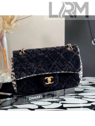 Chanel Houndstooth Wool Medium Flap Bag Black/White 2021