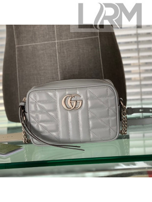 Gucci GG Marmont Geometric Leather Mini Shoulder Bag 634936 Dark Grey 2021