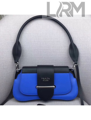 Prada Sidonie Leather Shoulder Saddle Bag 1BD168 Blue 2019
