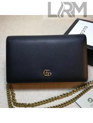 Gucci GG Marmont Leather Mini Chain Shoulder Bag 497985 Black 2019 