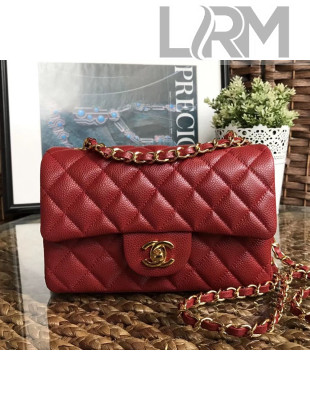 Chanel Caviar Grained Calfskin Classic Flap Bag Red 2018