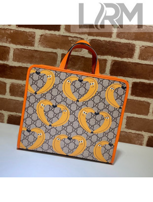 Gucci Children's Nina Dzyvulska Banana Print Tote Bag 605614 Beige/Yellow/Orange 2021