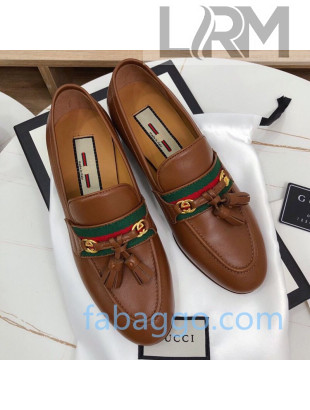 Gucci Loafer with Web and Tassel Brown 2020