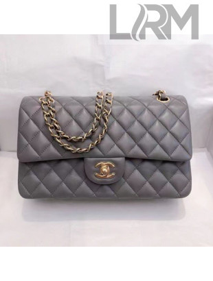 Chanel Lambskin Classic Medium Flap Bag A01112 Gray/Gold 2021