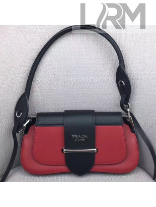Prada Sidonie Leather Shoulder Saddle Bag 1BD168 Red 2019