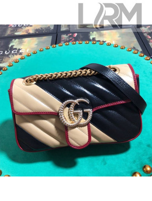 Gucci GG Diagonal Marmont Mini Bag 446744 Beige 2019