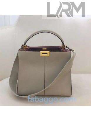 Fendi Medium Peekaboo FF X-Lite Bag in Grey Leather 2020