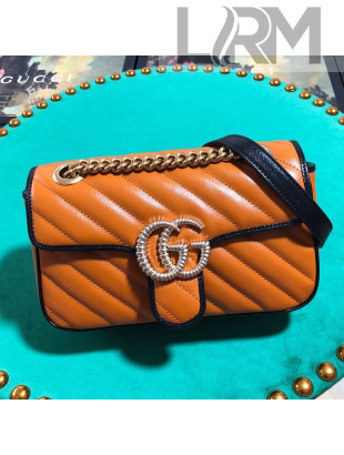 Gucci GG Diagonal Marmont Mini Bag 446744 Cognac 2019