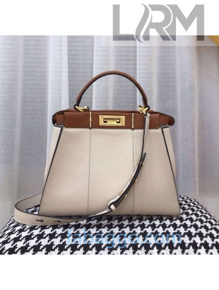 Fendi Peekaboo Iconic Medium Bag in Crocodile Leather White/Brown 2020
