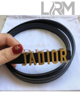 Dior Width 1.5cm Calfskin Belt With J'Adipr Buckle Black 04 2020