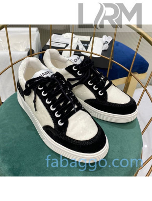 Chanel Velvet Sneakers G36295 White/Black 2020