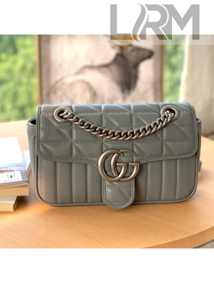 Gucci GG Marmont Geometric Leather Mini Shoulder Bag 446744 Dark Grey 2021