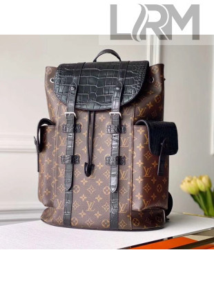 Louis Vuitton Men's Christopher PM Backpack in Monogram Canvas and Crocodile Leather M41379 2019