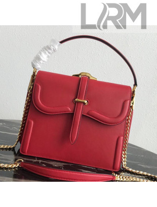 Prada Belle Leather Top Handle Bag 1BN004 Red 2019