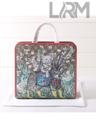 Gucci Children's GG Monster Rabbit Tote Bag 630542 Beige/Pink 2021