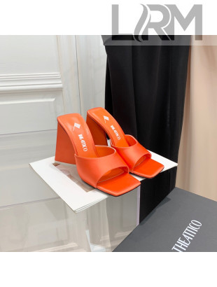 The Attico Silk High Heel Slide Sandals 10.5cm Orange 2022 