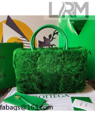 Bottega Veneta Arco Tote Shearling Bag 652867 Parakeet Green 2021 