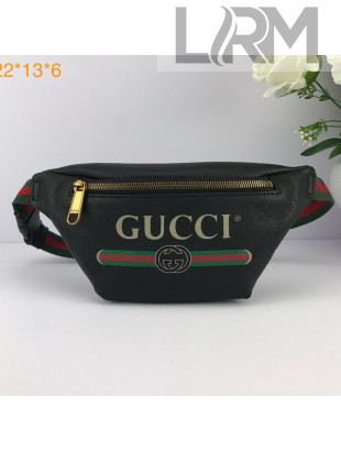 Gucci Logo Print Small Belt Bag 527792 Black 2019