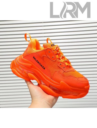 Balenciaga Triple S Clear Outsole Sneakers Orange 2019