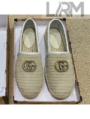 Gucci GG Crochet Knit Espadrille Beige 2019