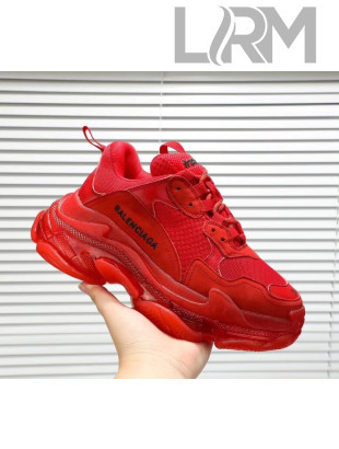 Balenciaga Triple S Clear Outsole Sneakers Red 2019